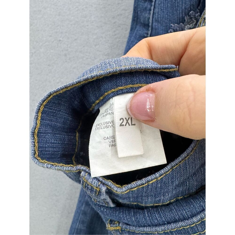 Be-Girl Basic Womens Blue Patchwork Distressed De… - image 4